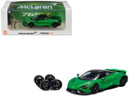 CM Models - McLaren 765LT Top and Extra Wheels 1/64 Diecast Model Car by CM Model - Green with Black