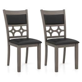 Kadyn - Dining Room Chairs, Kitchen Chairs,Upholstered Dining Chair Set of 2 with Padded Backrest and Seat-Gray - Black