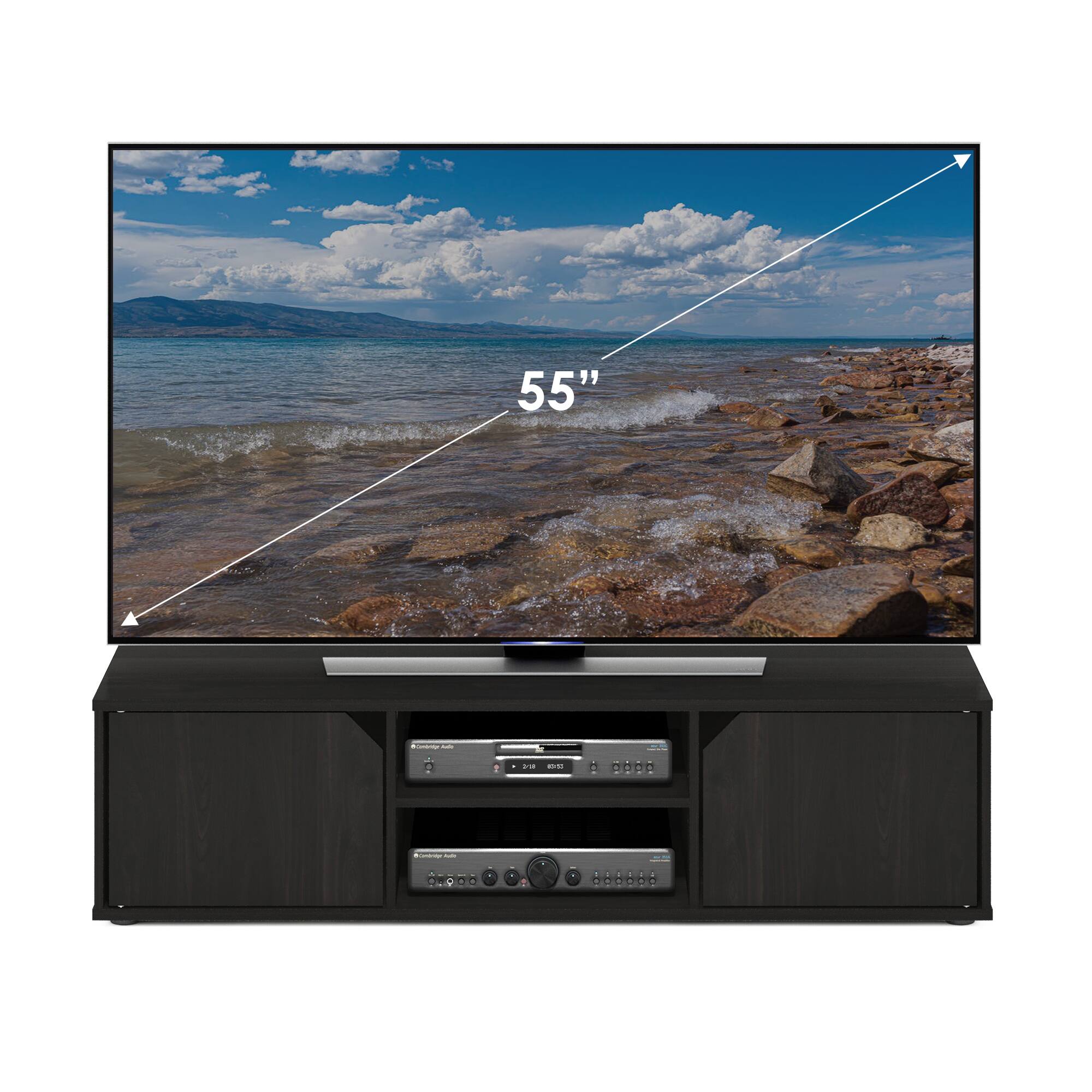Alt View 5. Furinno - Classic TV Stand for TV up to 55 Inch - Espresso.