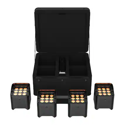 Front. CHAUVET DJ - CHAUVET DJ Freedom Par Q9 X4 Battery-Powered Wireless RGBA LED Par Kit (4-Pack).