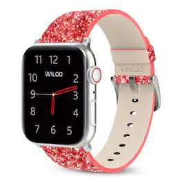 Waloo - Leather Bling Replacement Band for Apple Watch - 40/41/42mm - Red