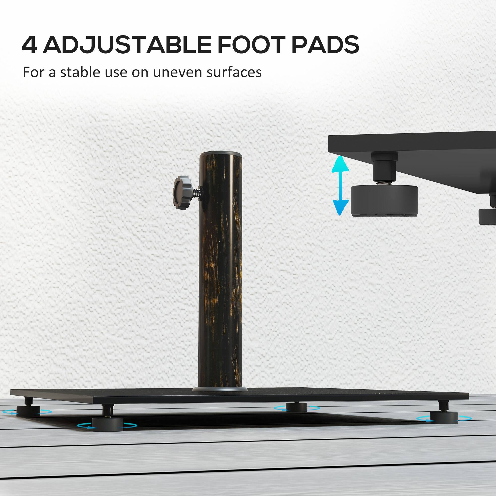 4 ADJUSTABLE FOOT PADS
For a stable use on uneven surfaces