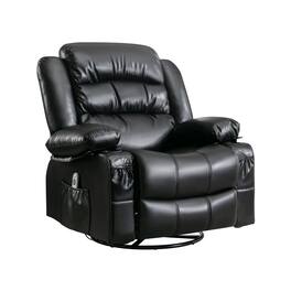 Boyel Living - Massage Swivel Rocker Recliner Chair with Vibration Massage and Heat Ergonomic Lounge Chair - Black
