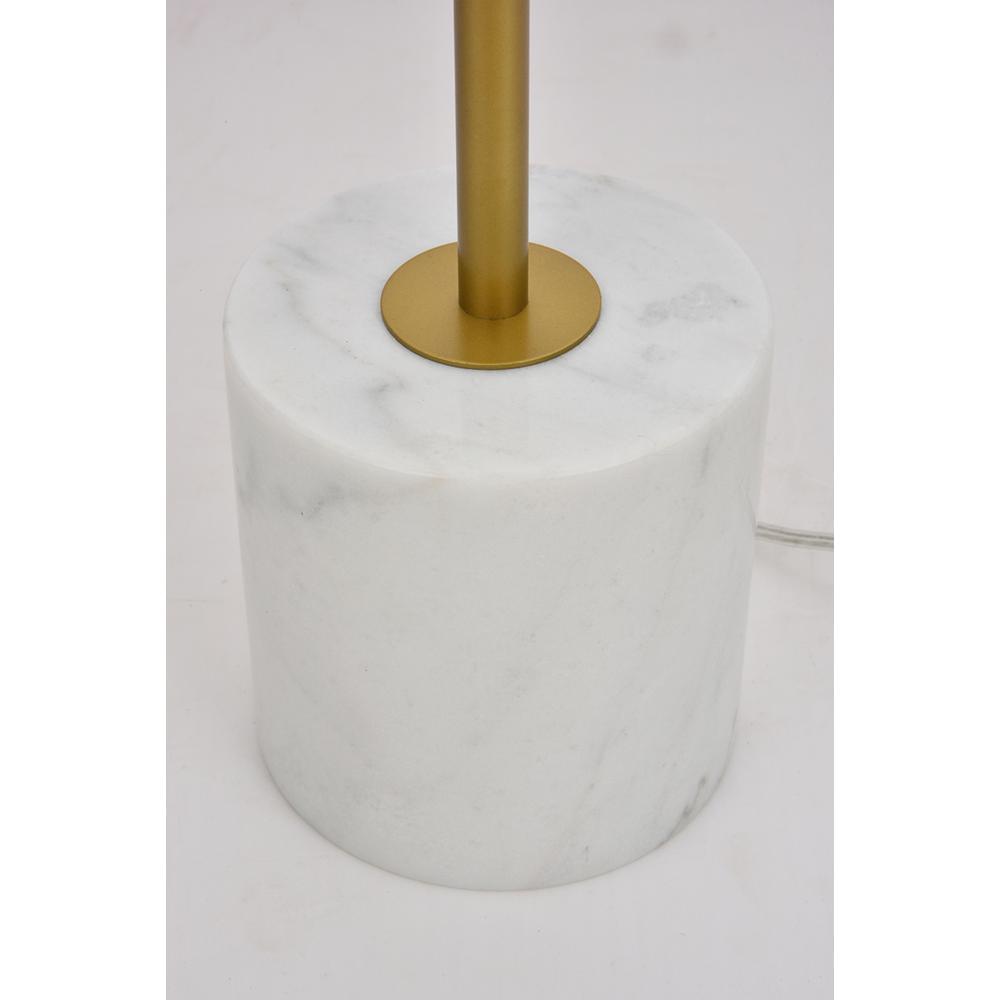Angle. Living District - Eclipse 2 Lights Brass Floor Lamp With Frosted White Glass - Brass And Frosted White.