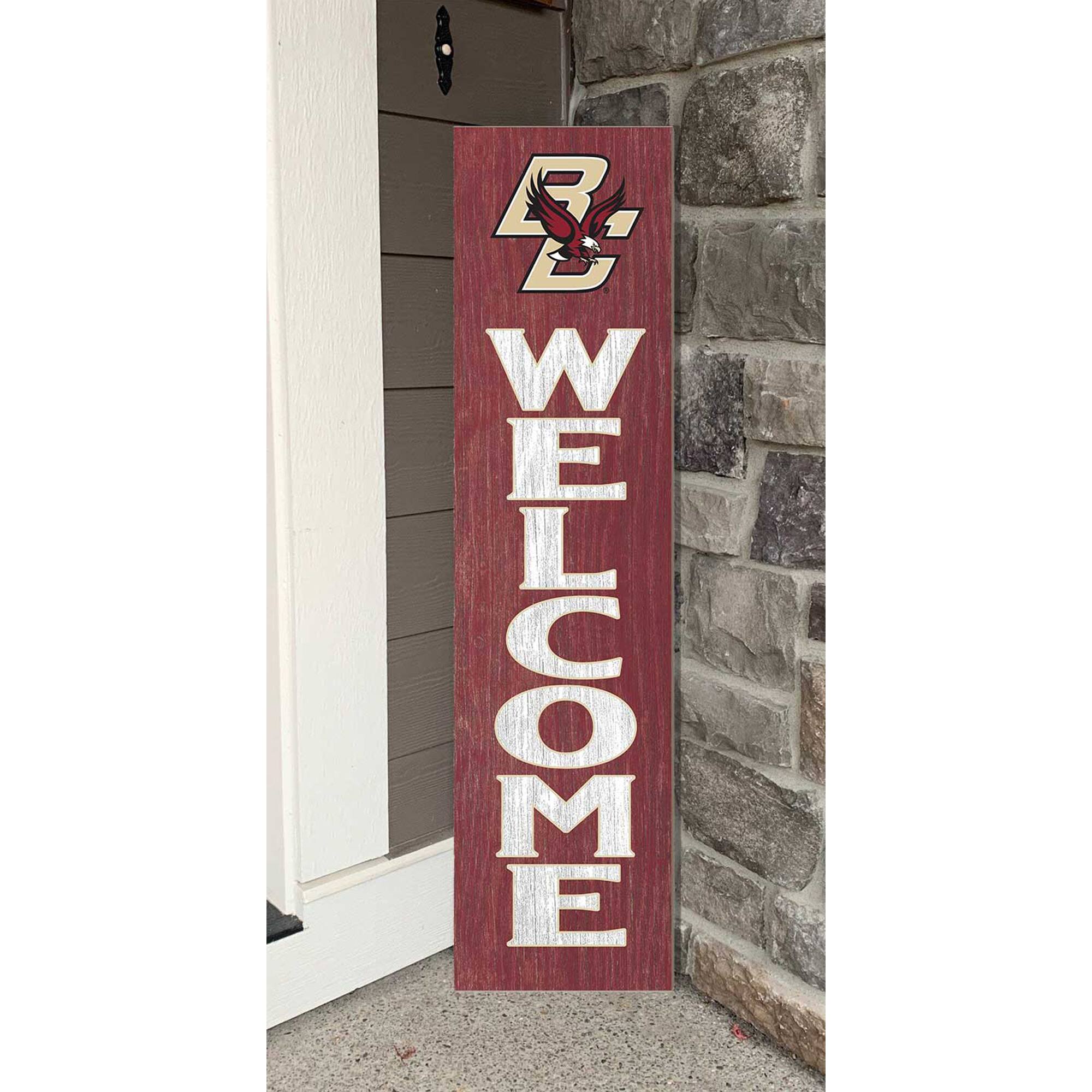 Alt View 1. Jardine - Maroon Boston College Eagles 12'' x 48'' Welcome Outdoor Leaner - Maroon.