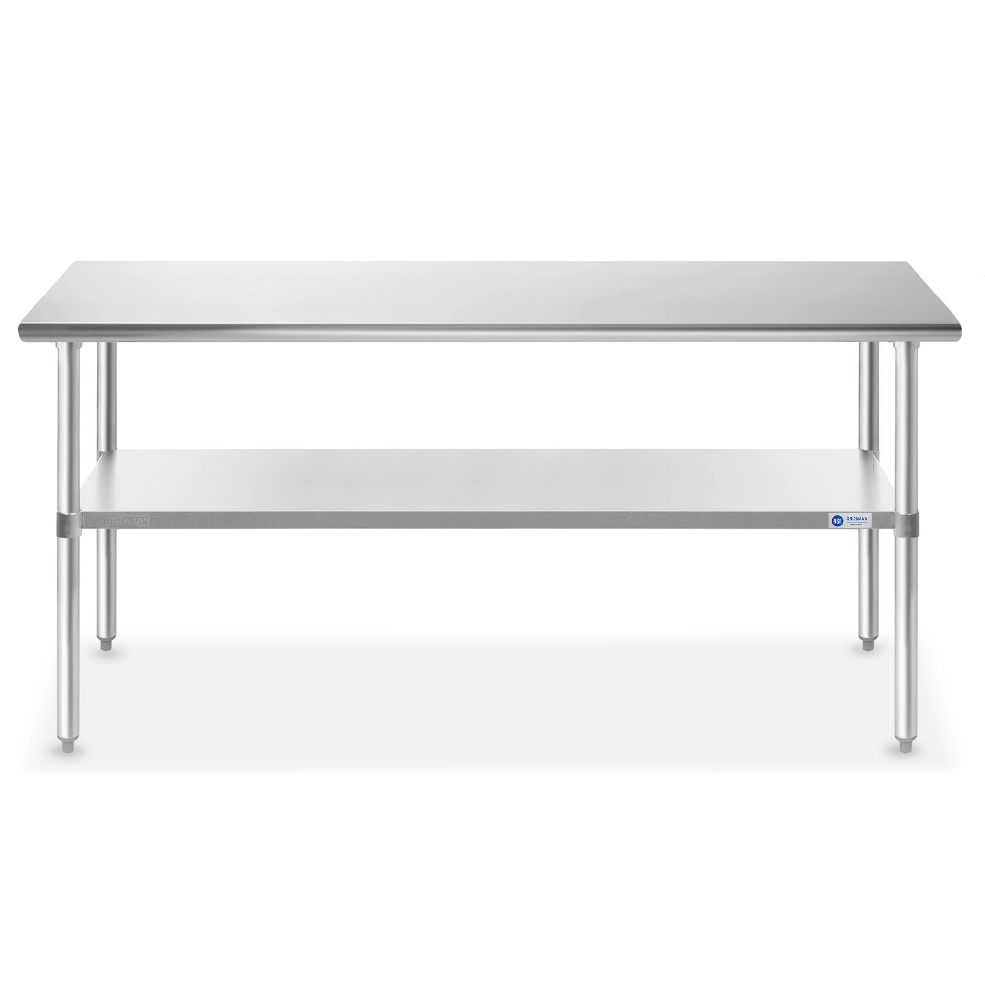 Alt View 1. GRIDMANN - 72 x 30-in NSF Stainless Steel Prep Table - Silver.