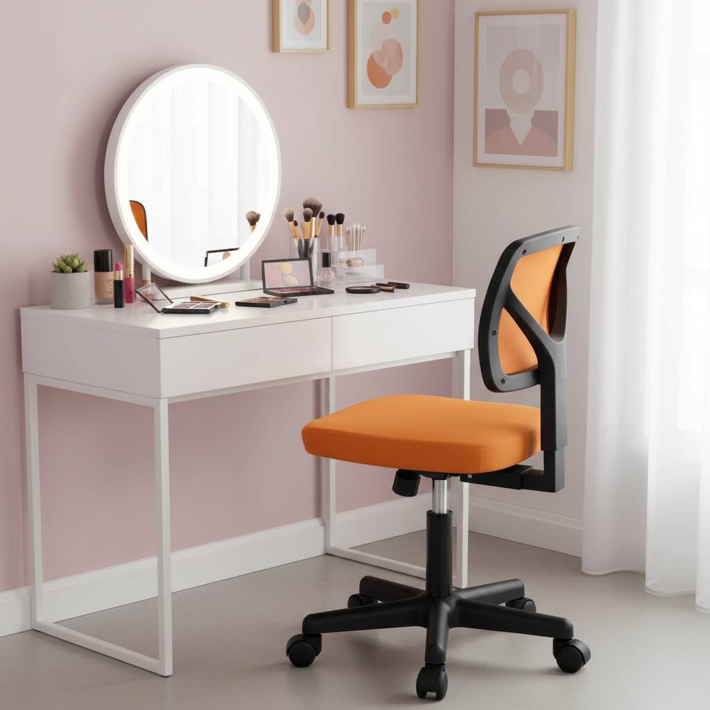 Alt View 5. AOITUN - Ergonomic Orange Office Computer Desk Chair - Height Adjustable, Breathable Mesh, Ideal for Kids and Teens - Orange.