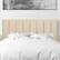 Left. CorLiving - Helena Channel Tufted Velvet Queen Headboard - Cream.