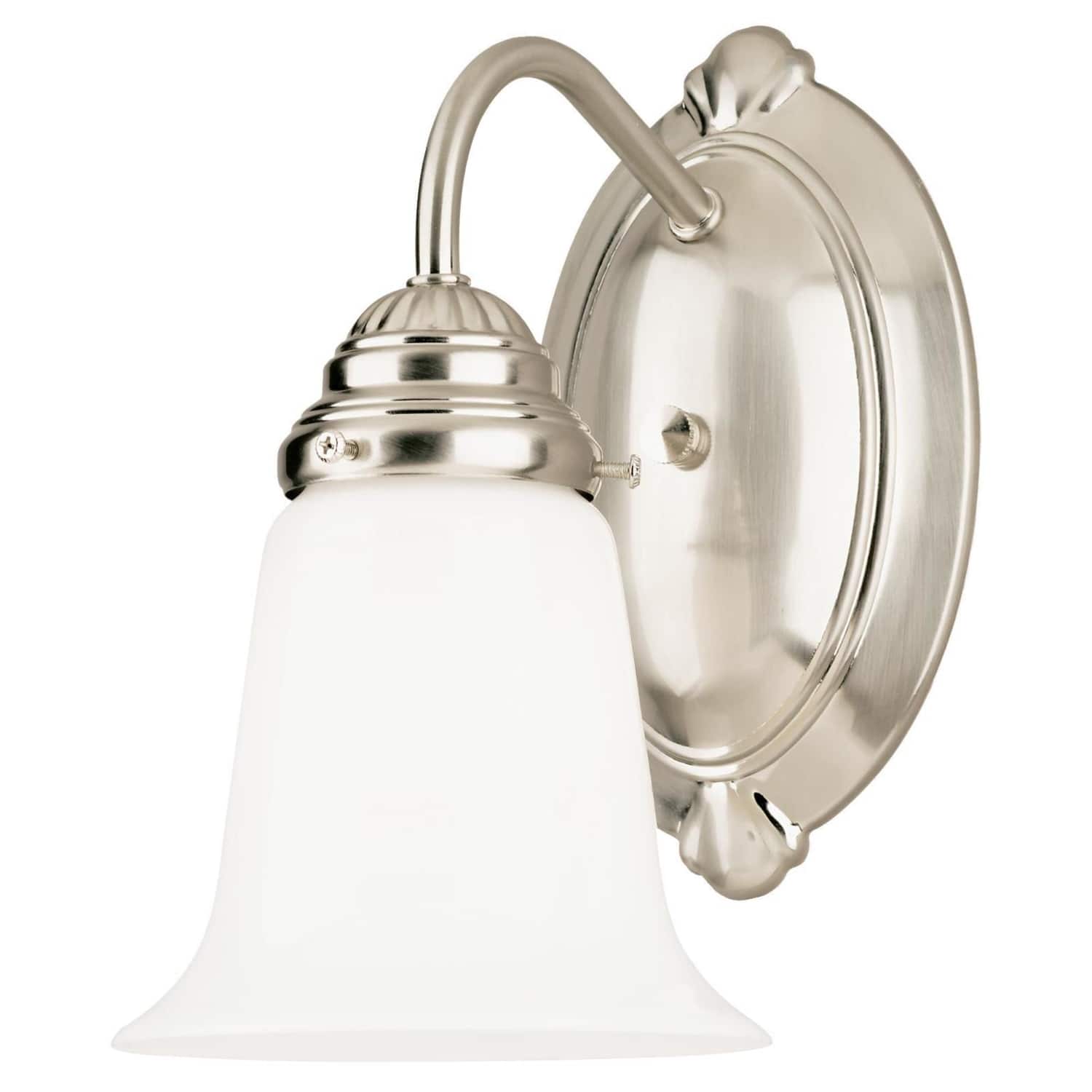 Westinghouse - 1-Light Brushed Nickel White Wall Sconce price history on PriceWatchPro