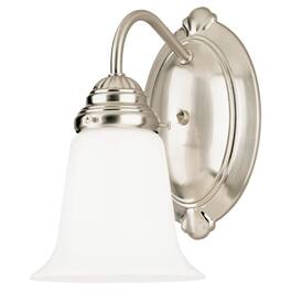 Westinghouse - 1-Light Brushed Nickel White Wall Sconce