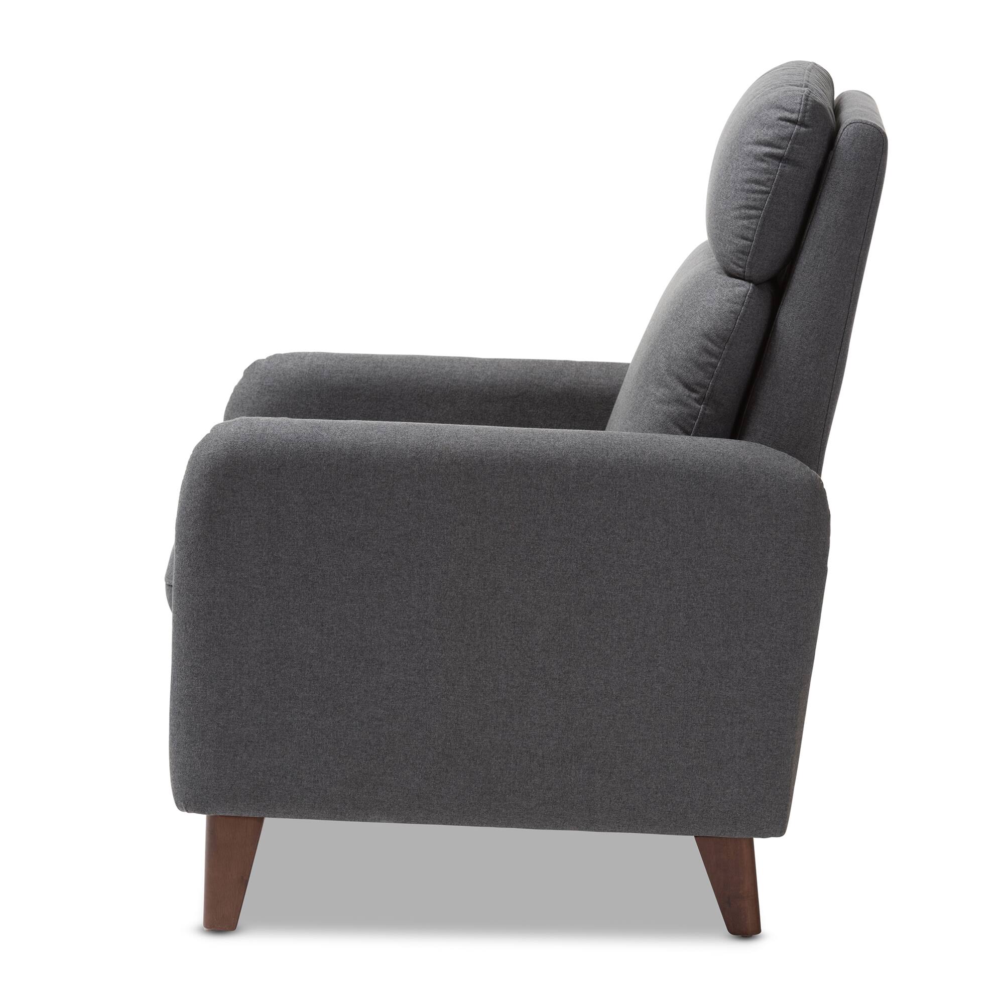 Alt View 1. Baxton Studio - Casanova Mid-century Modern Fabric Upholstered Lounge Chair - Grey.