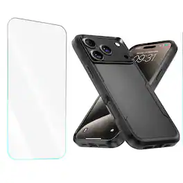 Bundle - Entronix - for iPhone 18 Pro Max/17 Pro Max - Soft-Touch Dual-Layer Case & 1 Screen Protector - Black