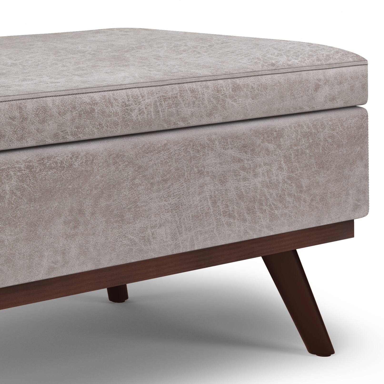 Alt View 16. Simpli Home - Owen Lift Top Large Coffee Table Storage Ottoman - Distressed Grey.
