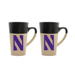 The Fanatic Group - Northwestern Wildcats 16oz. Two-Pack Ceramic Mug Set - Black
