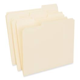 Universal - Reinforced Top Tab File Folders Cut Tabs: Assorted Letter Size 0.75 Expansion Manila 250 per Carton