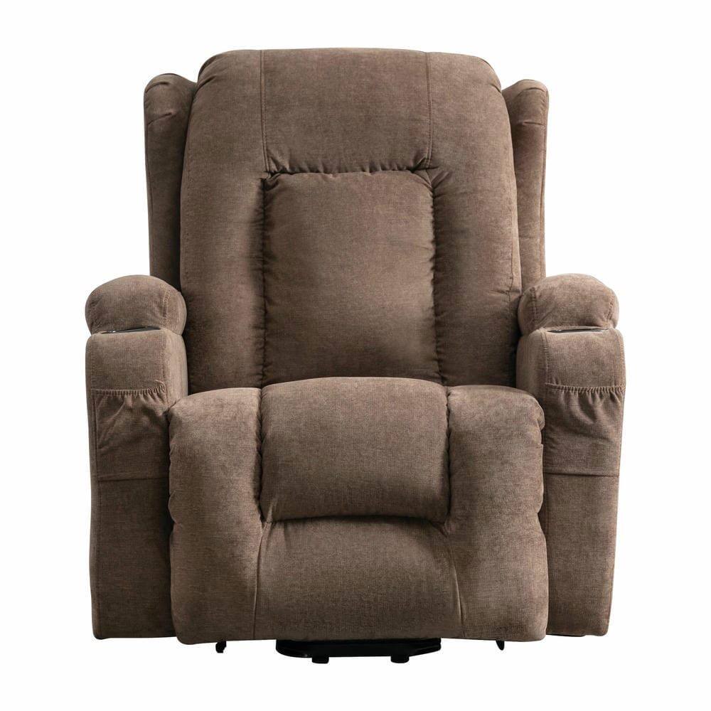 Alt View 4. Kadyn - Power Lift Recliner Chair, 8-Point Massage & Heat, 150° Recline, USB Port, Brown - Brown.