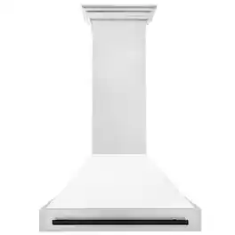 ZLINE Autograph Edition - 36 inches - Externally Vented - Wall Range Hood - Satin Stainless Steel with White Matte Shell