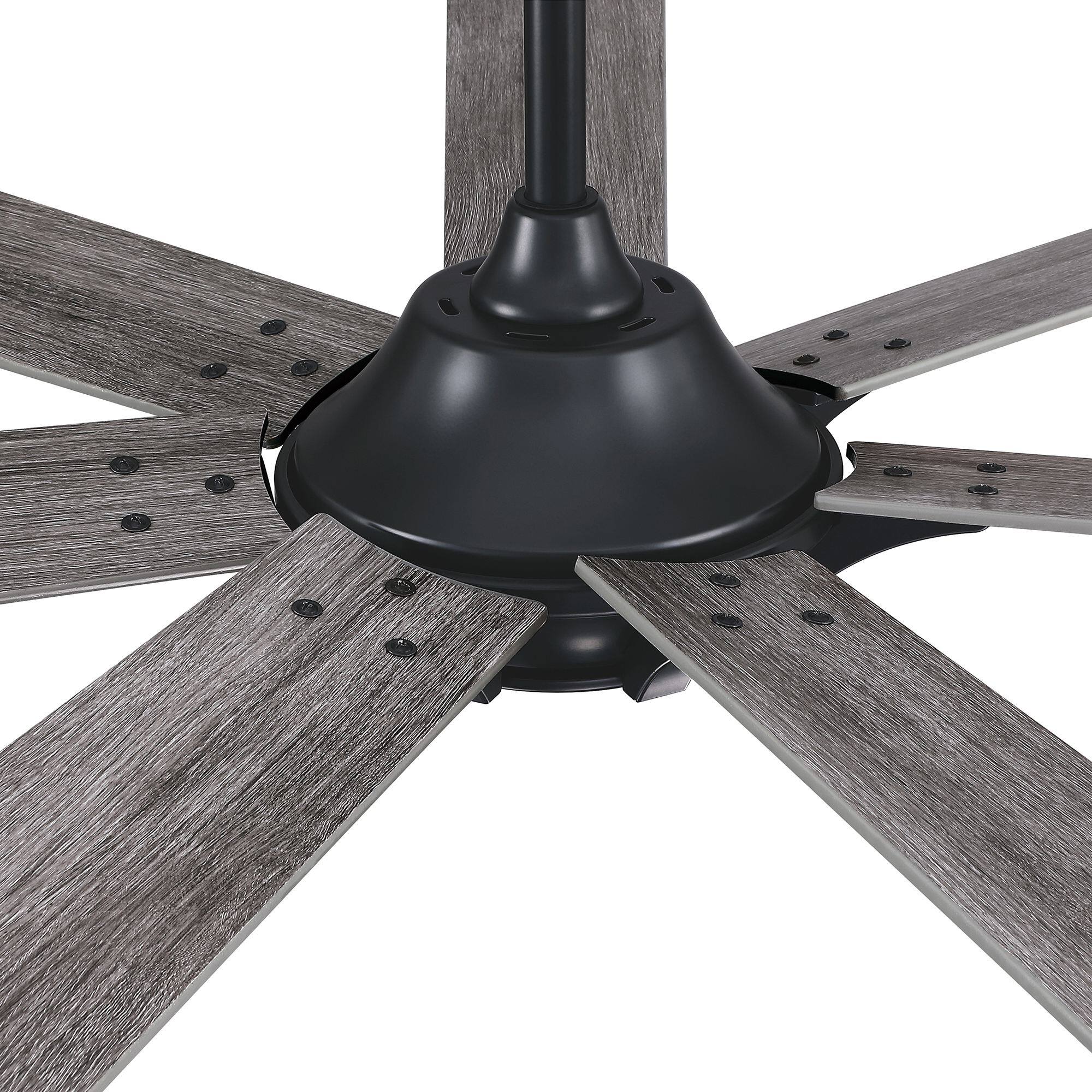 Alt View 8. Parrot Uncle - 72 in. Matte Black Industrial Reversible Blades Ceiling Fan with Remote without Light - Black.