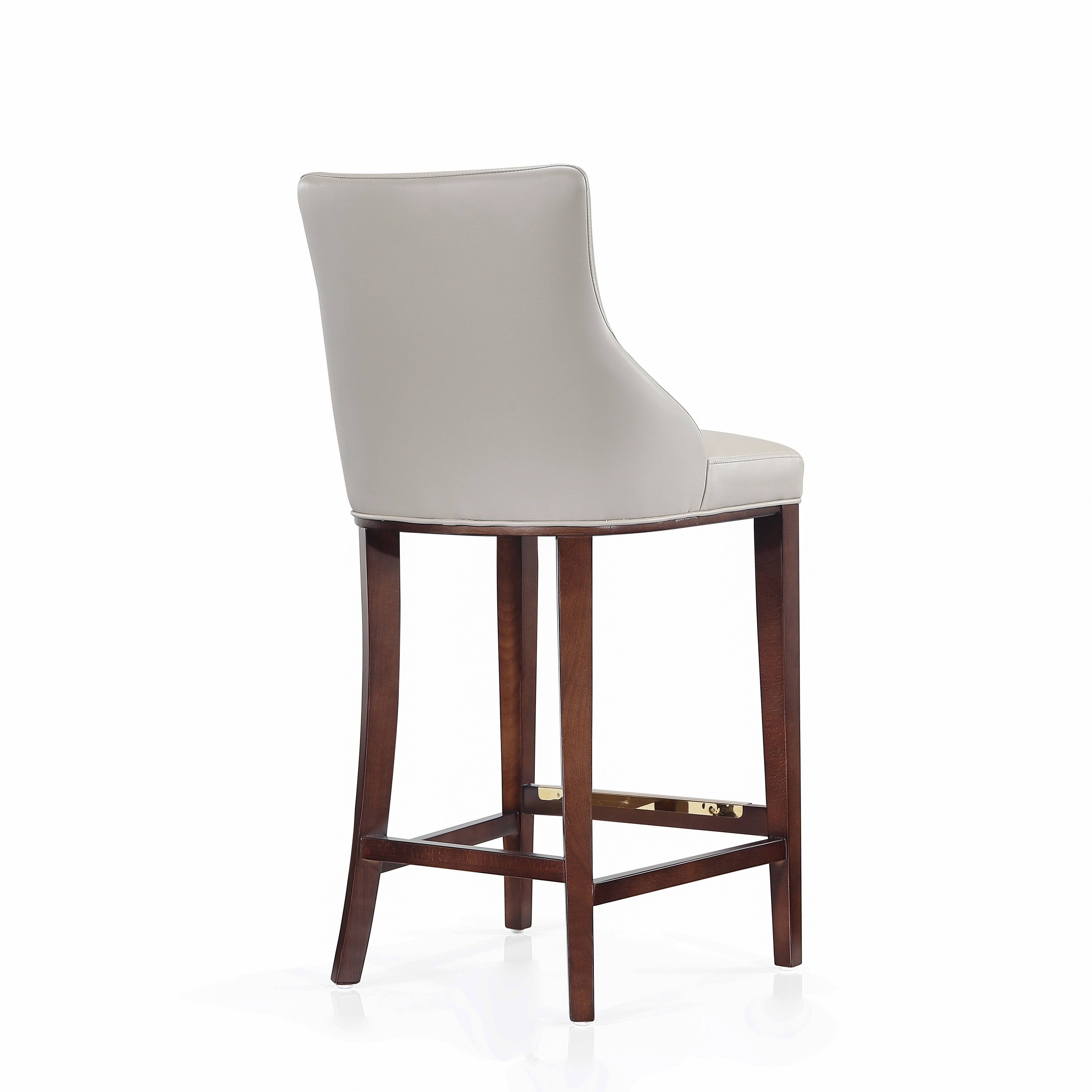 Alt View 3. Manhattan Comfort - Shubert Modern Wood Upholstered Barstool - Set of 2 - Light Gray.