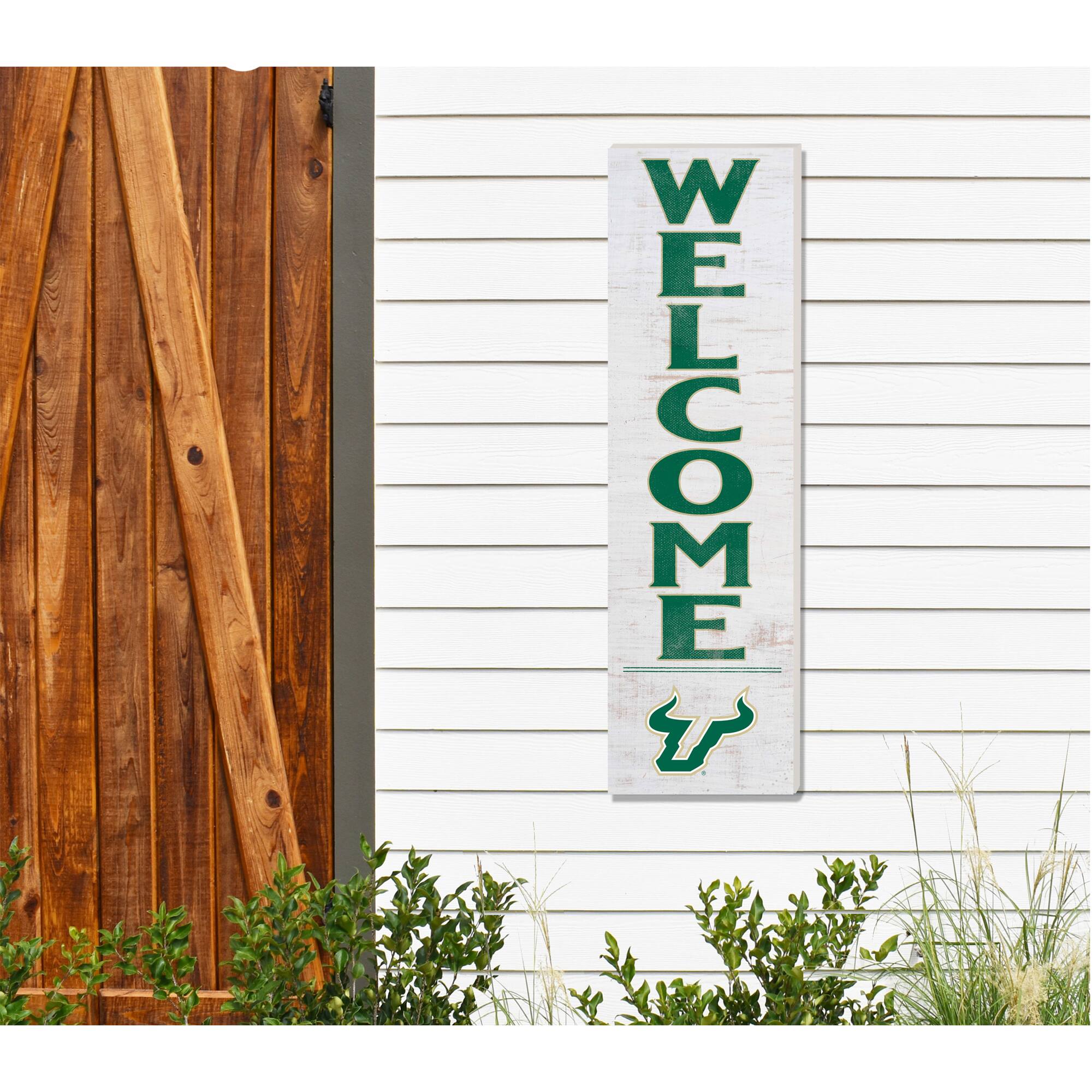 Alt View 1. Jardine - White South Florida Bulls 10'' x 35'' Indoor/Outdoor Welcome Sign - White.