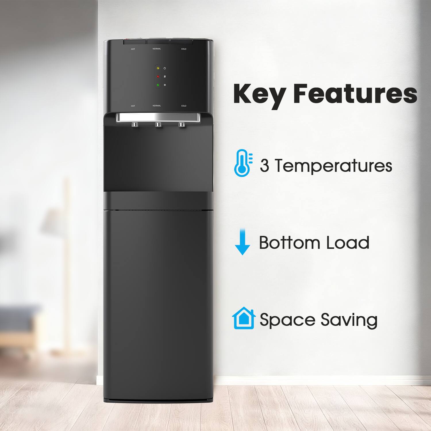 Key Features
- 3 Temperatures
- Bottom Load
- Space Saving