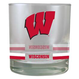 The Memory Company - Wisconsin Badgers 10oz. Banded Rocks Glass - Multicolor