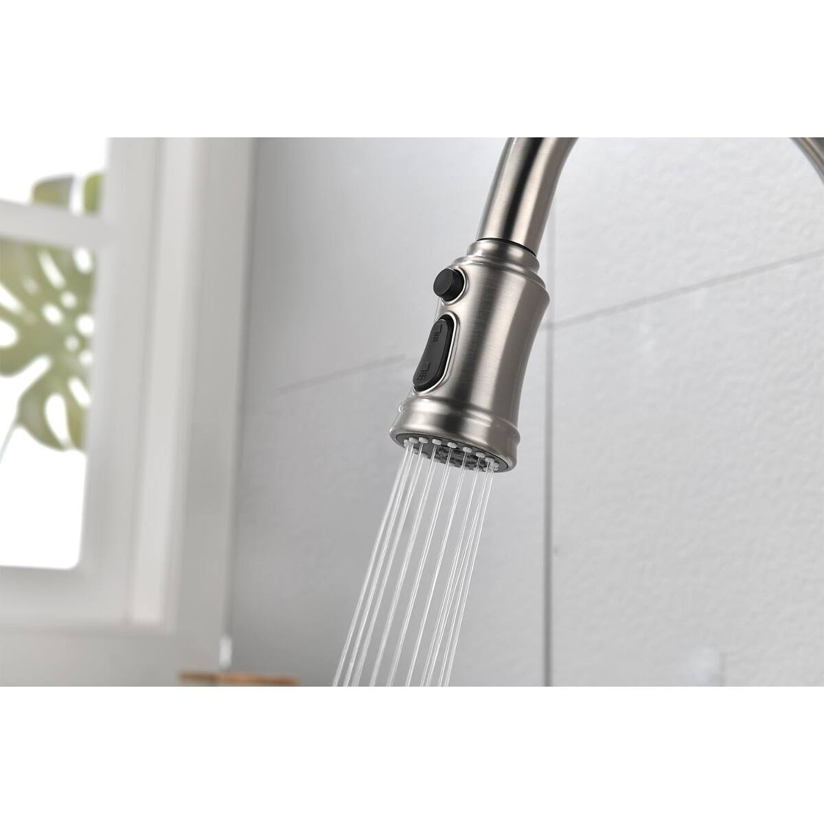 Alt View 6. Ropilly - Ropilly Single Handle High Arc Kitchen Faucet with Pull Down Sprayer, Stainless Steel, Brushed Nickel - Brushed Nickel.