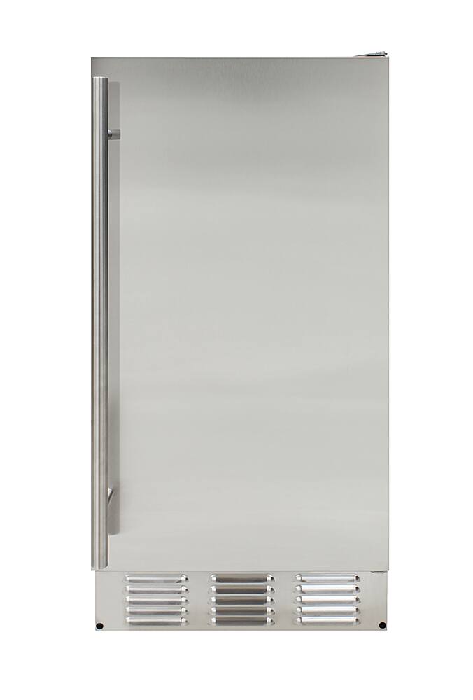 Front. Vinotemp - Brama Outdoor 14-Inch 25 Lb Freestanding Icemaker - Silver.