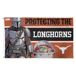 WinCraft - Texas Longhorns 3' x 5' Star Wars Mandalorian Deluxe Single-Sided Flag - Multicolor