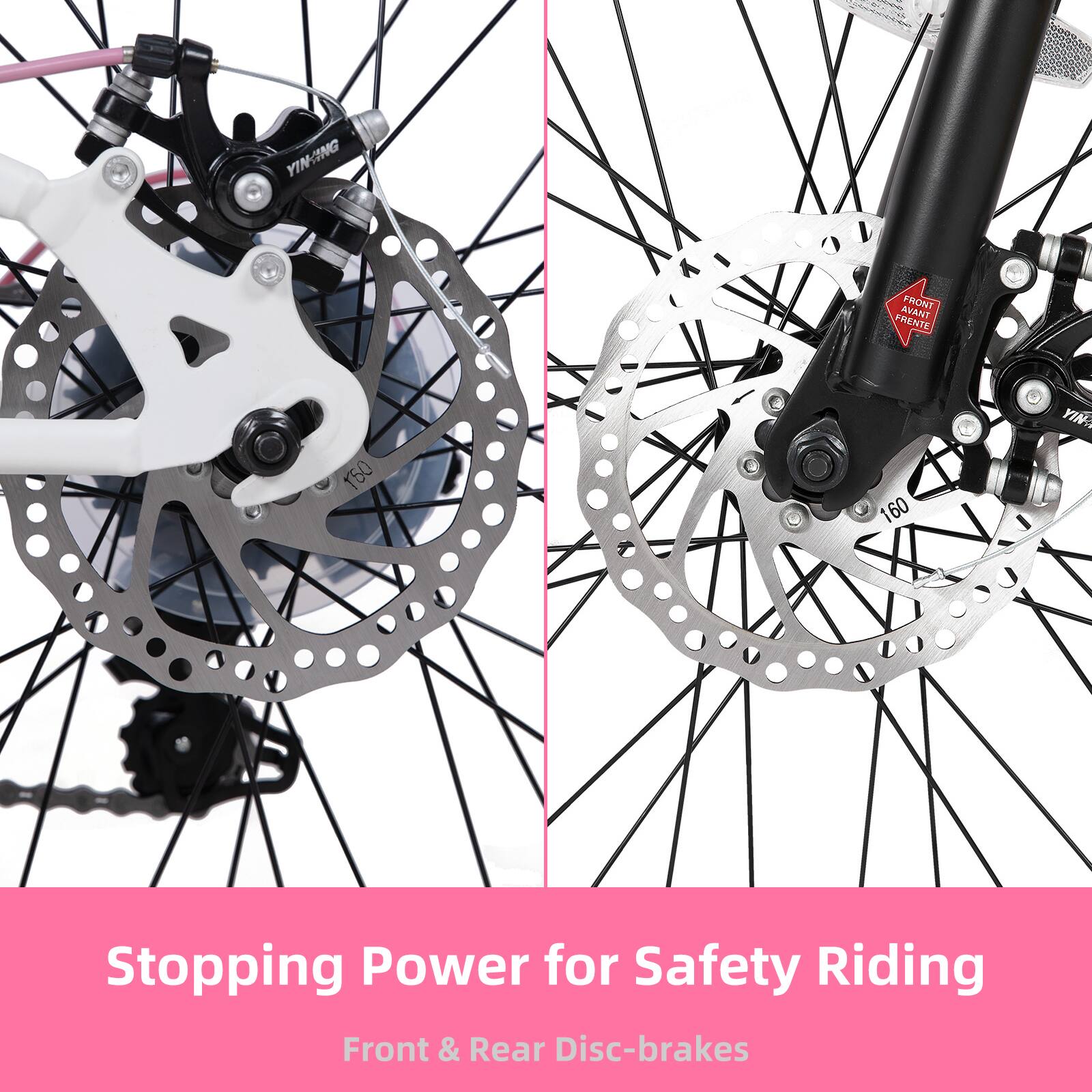 YINING FRONT AVANT FRENTE 150 160 YIN.  
Stopping Power for Safety Riding  
Front & Rear Disc-brakes