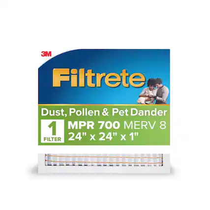 3M Filtrete Dust, Pollen & Pet Dander 1 MPR 700 MERV 8 FILTER 24" X 24" X 1"