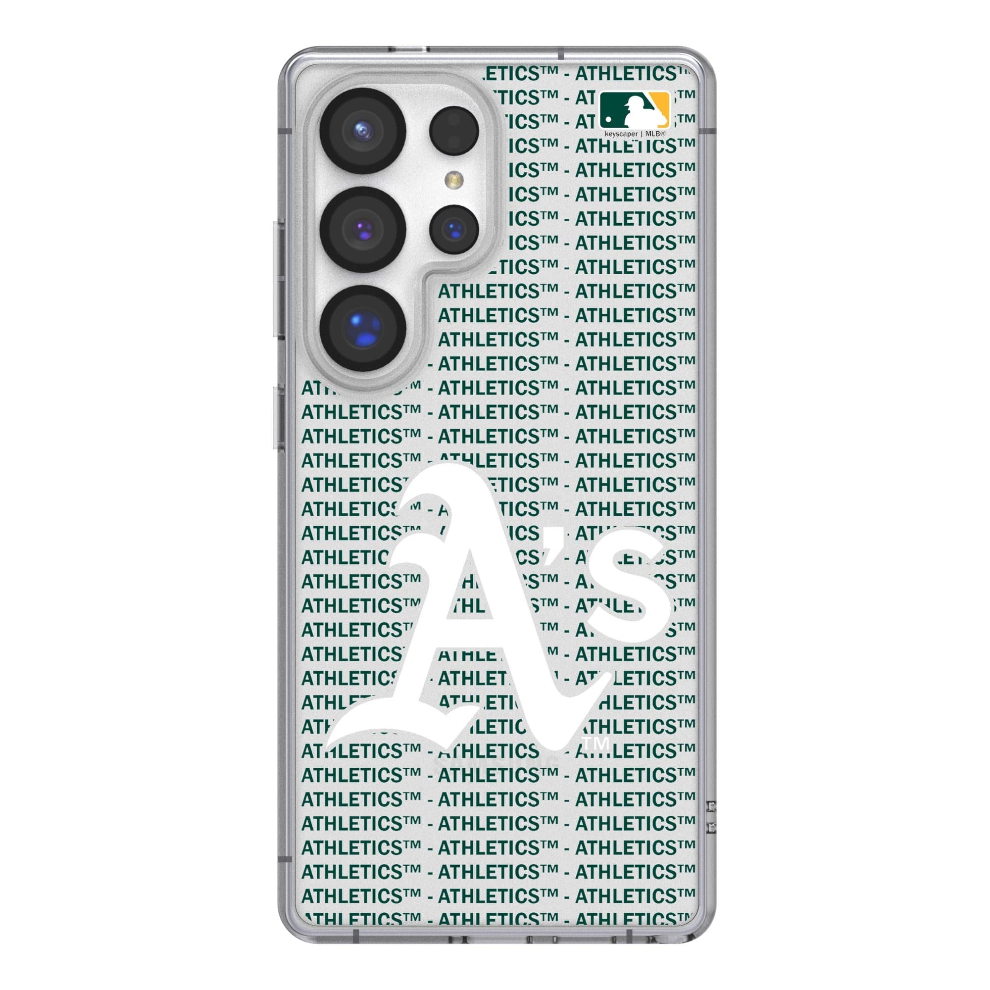Keyscaper - MLB - Athletics Galaxy Text Backdrop Clear Case - S23 - Multicolor