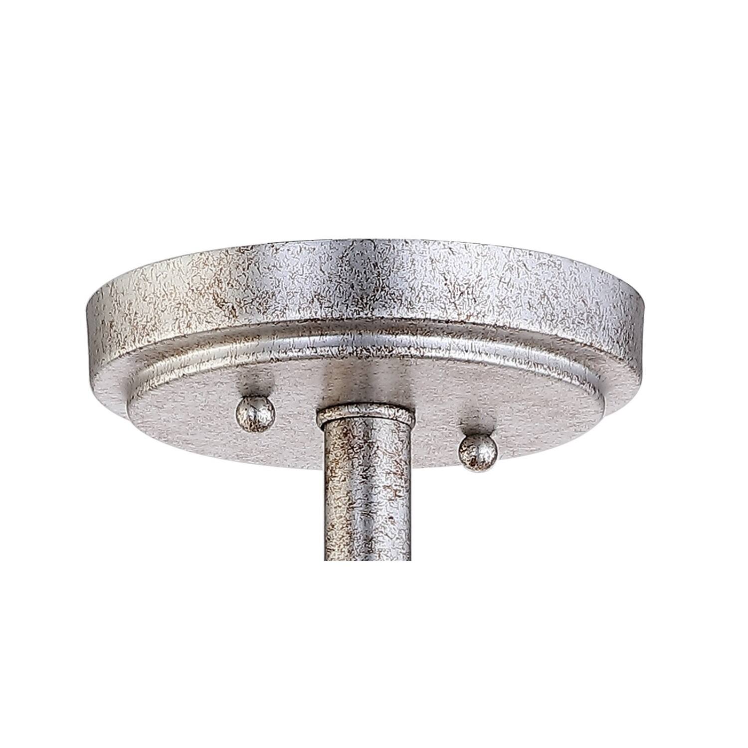 Alt View 5. Jonathan Y - Caleb 14.2" 3-Light Crystal / Metal LED Semi-Flush Mount, Antique Silver/Amber - Antique Silver/Amber.