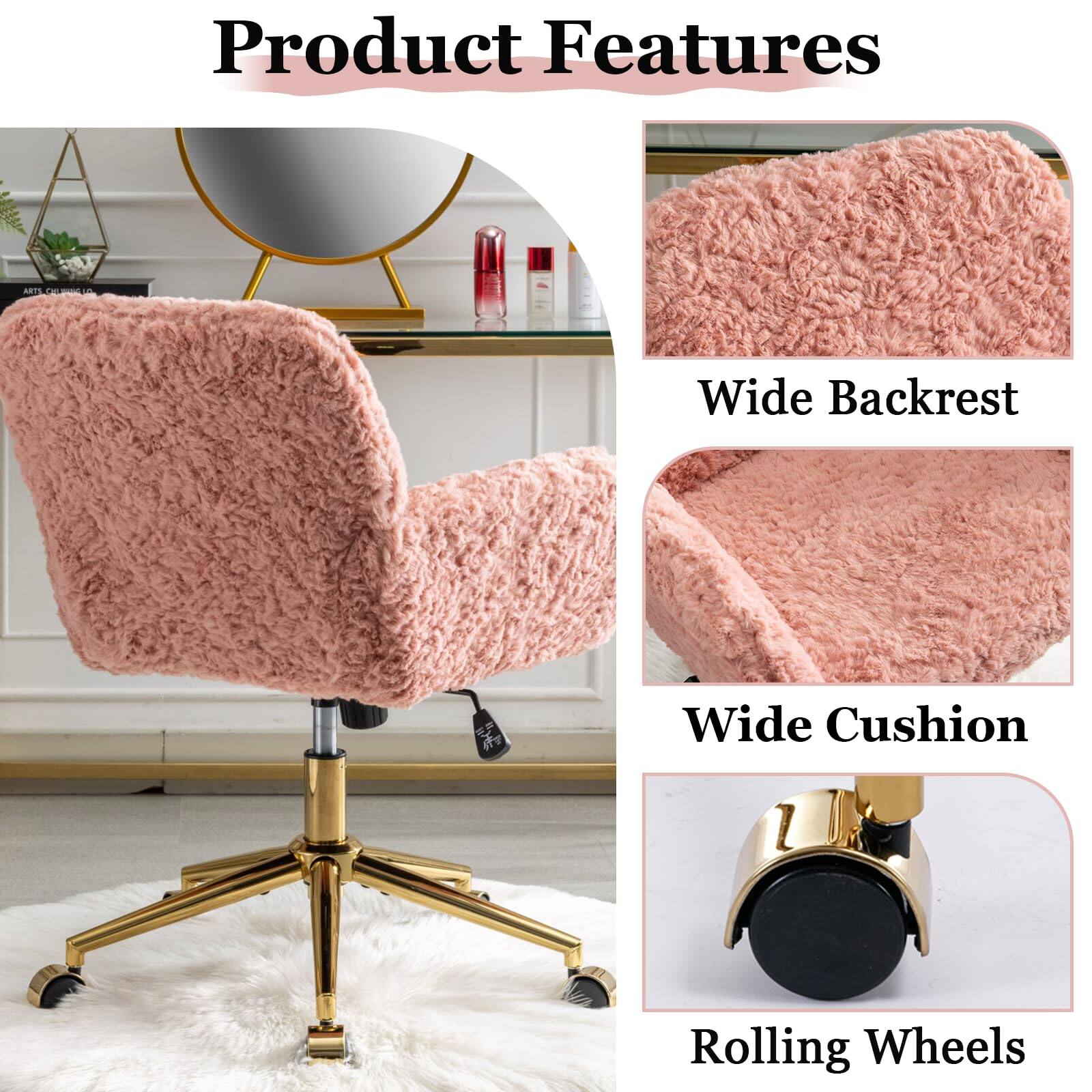 Product Features

- Wide Backrest
- Wide Cushion
- Rolling Wheels