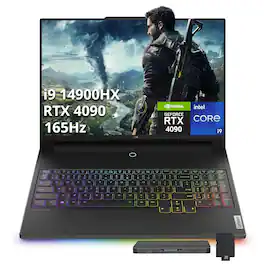 Lenovo - Legion 9i 16" 165Hz Gaming Laptop,Intel i9-14900HX,64GB RAM,2TB+1TB Dock Set,RTX 4090,Backlit,Win 11 Pro - Black