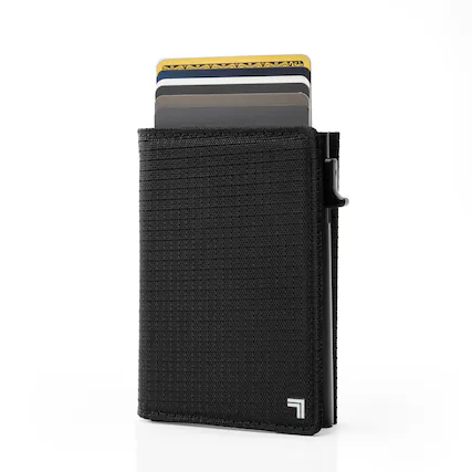Front. Sharper Image - Sharper Image Tri-Fold Wallet for Men with Pop Up Card Holder & RFID Blocking, 6 Cards Capacity with 5 Pockets, Black - Black.