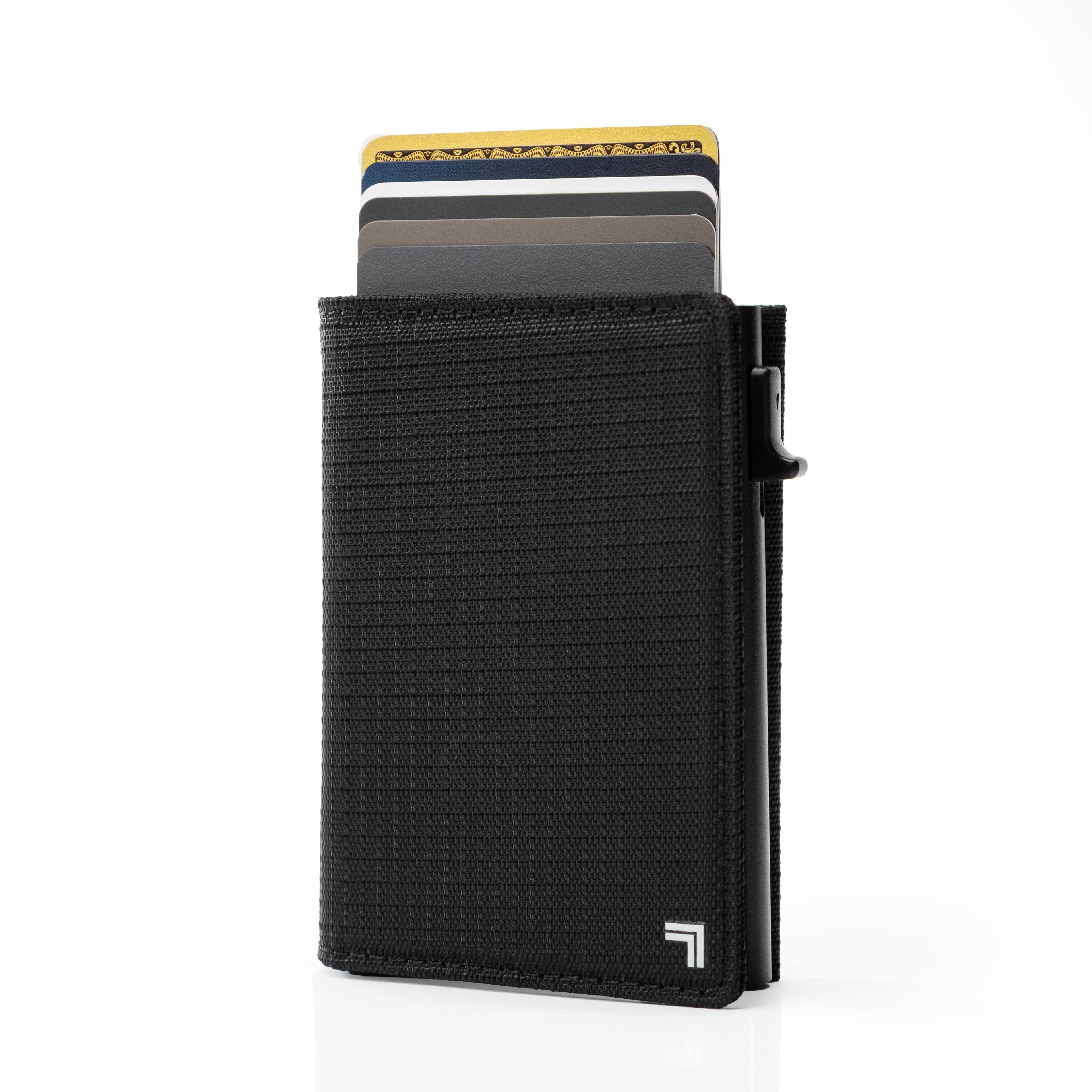 Front. Sharper Image - Sharper Image Tri-Fold Wallet for Men with Pop Up Card Holder & RFID Blocking, 6 Cards Capacity with 5 Pockets, Black - Black.