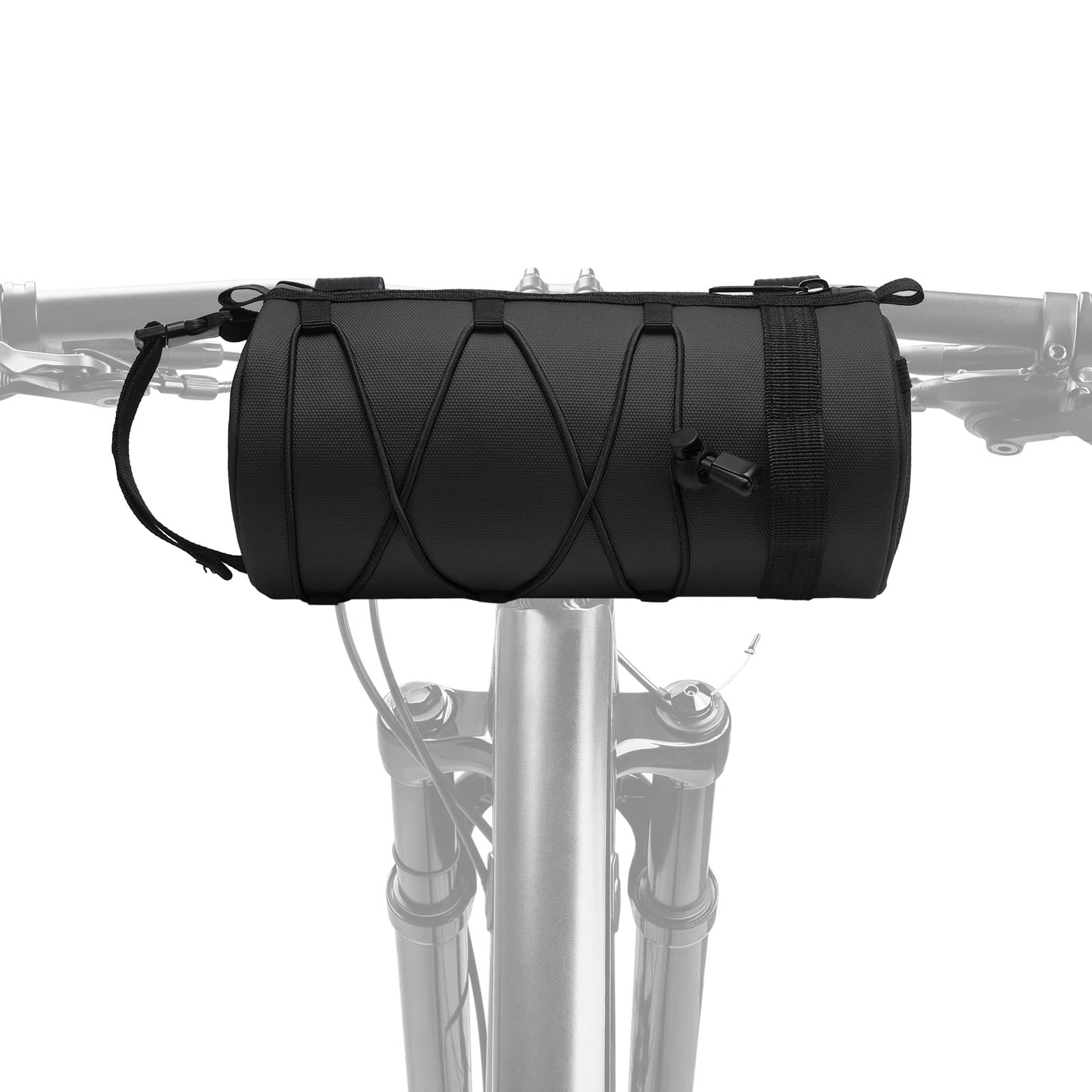 Unique Bargains - Bike Handlebar Bag 2.5L Front Bicycle Storage Convertible Waterproof w/Shoulder Strap for Road Mountain Bikes Cycling - Black