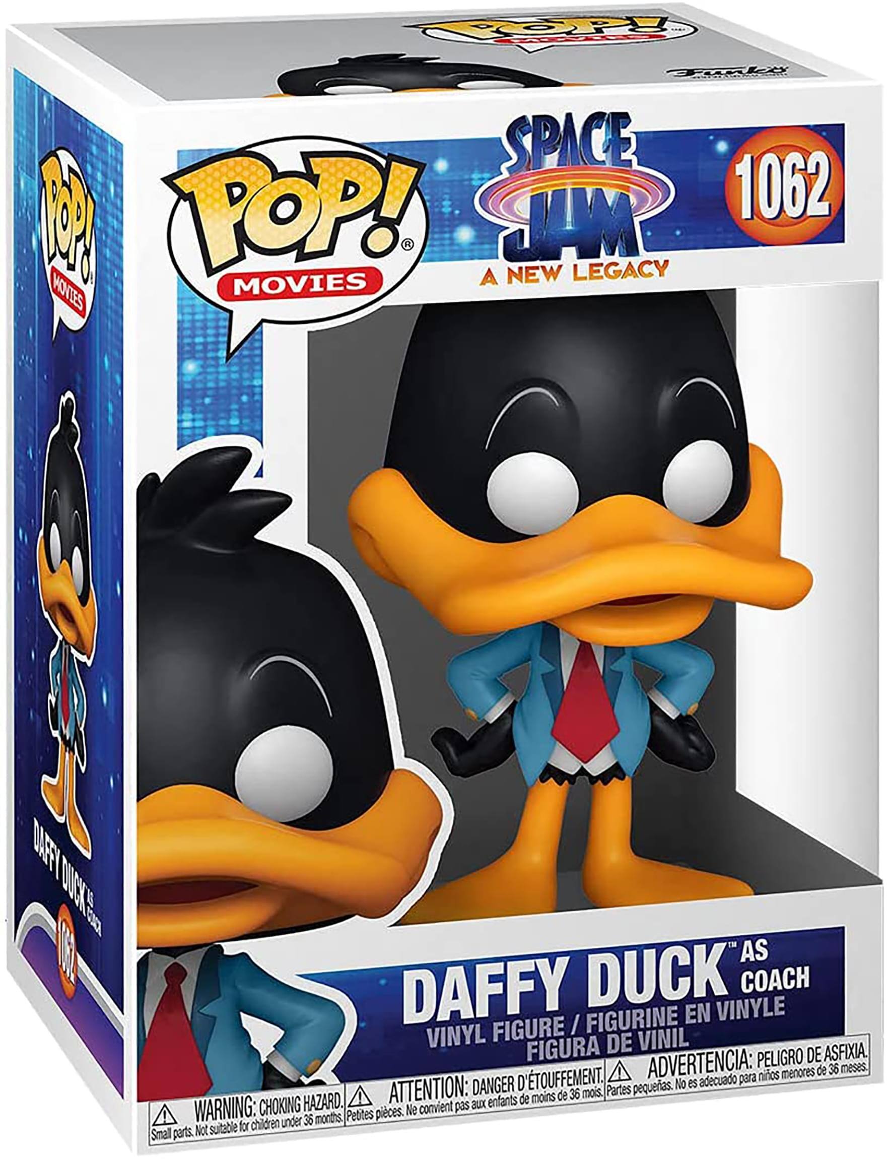 **Space Jam: A New Legacy**

**Pop! Movies 1062**

**Daffy Duck as Coach**

**Vinyl Figure / Figurine en Vinyle / Figura de Vinil**

**Warning: Choking Hazard. Small parts. Not suitable for children under 36 months.**

**Attention: Danger d'étouffement. Petites pièces. Ne convient pas aux enfants de moins de 36 mois.**

**Advertencia: Peligro de asfixia. Partes pequeñas. No es adecuado para niños menores de 36 meses.**
