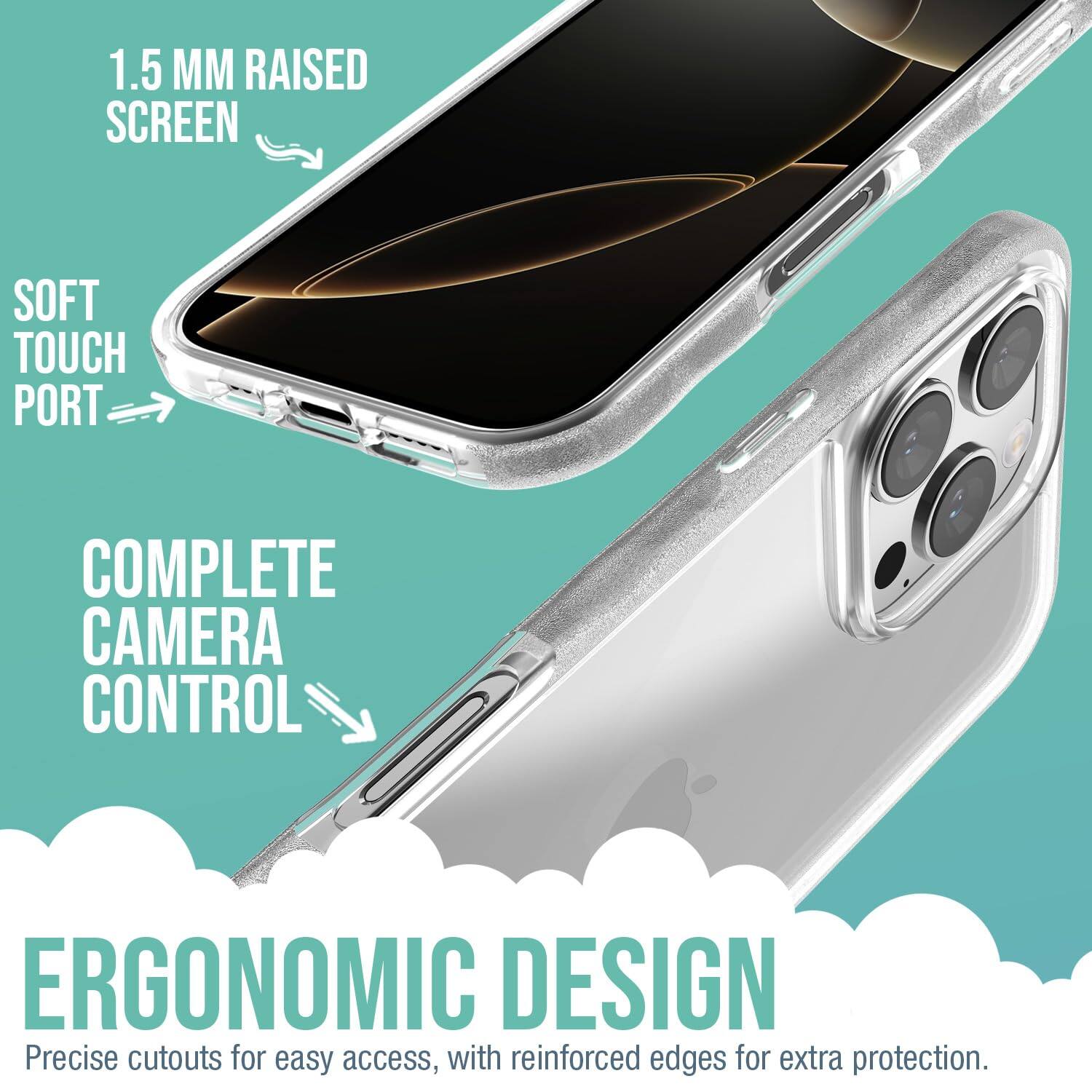 1.5 MM RAISED SCREEN  
SOFT TOUCH PORT  
COMPLETE CAMERA CONTROL  
ERGONOMIC DESIGN  

Precise cutouts for easy access, with reinforced edges for extra protection.