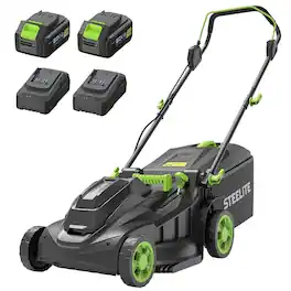 Steelite - 42V (2x21V) 17 Inch Electric Cordless Lawn Mower with 2 x 4.0 Ah Batteries & 2 Chargers