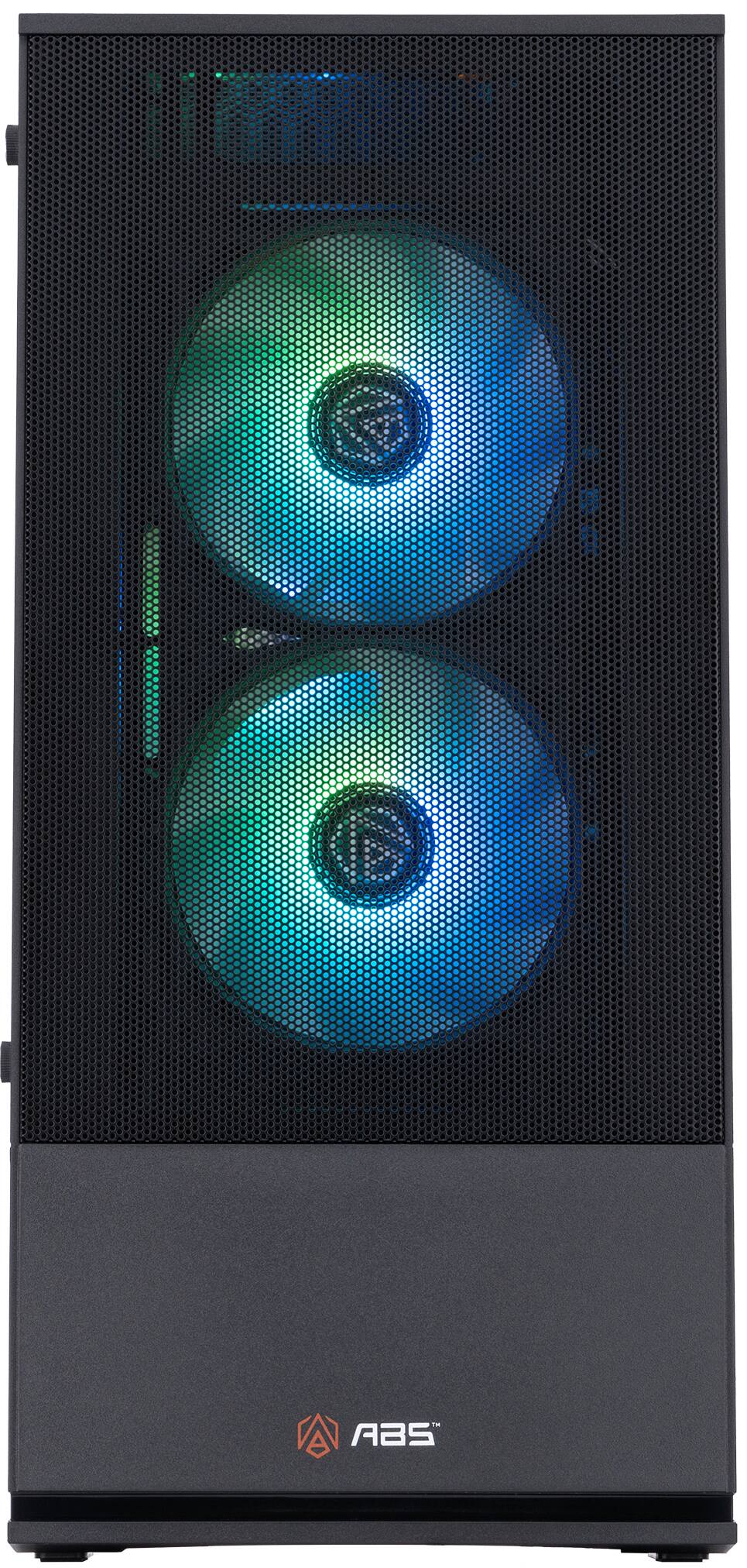 Angle. ADVANCED BATTLESTATIONS - ABS Cyclone Aqua Gaming PC - Windows 11 - AMD Ryzen 5 9600X - Radeon RX 9060 XT 16GB - 32GB DDR5 6000 - 1TB M.2 SSD - black.