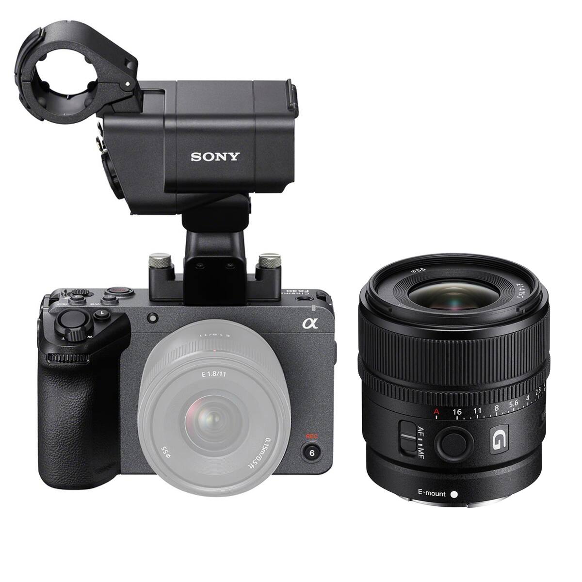 SONY  
1  
11/0.11.1  
FX30 Camera  
$55  
E1.4/15G  
E1.8/11  
55  
0 0.15m/0.5ft  
OBA 6  
A 16 I a AF MF E-mount  
11  
8  
& 5.6  
15
