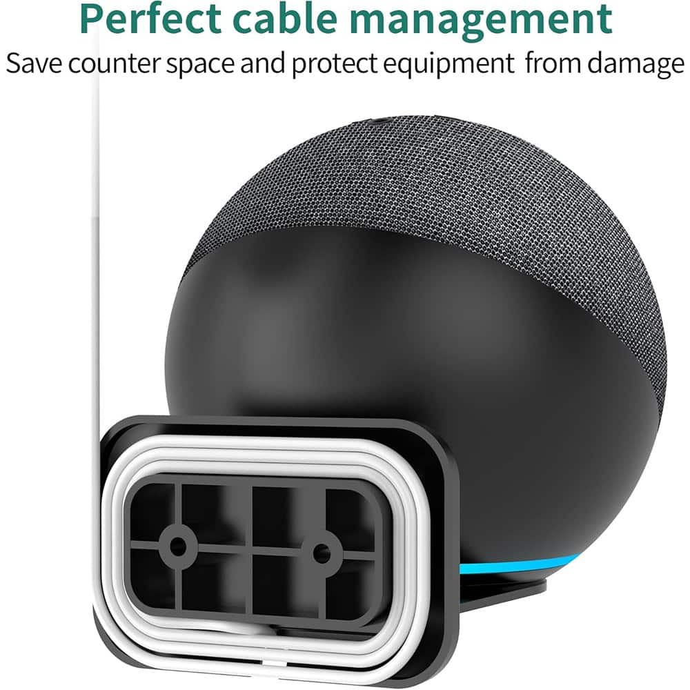 RTMB - Metal Wall Mount for Google Nest Mini & Echo 4th Gen, Cable Management, Black