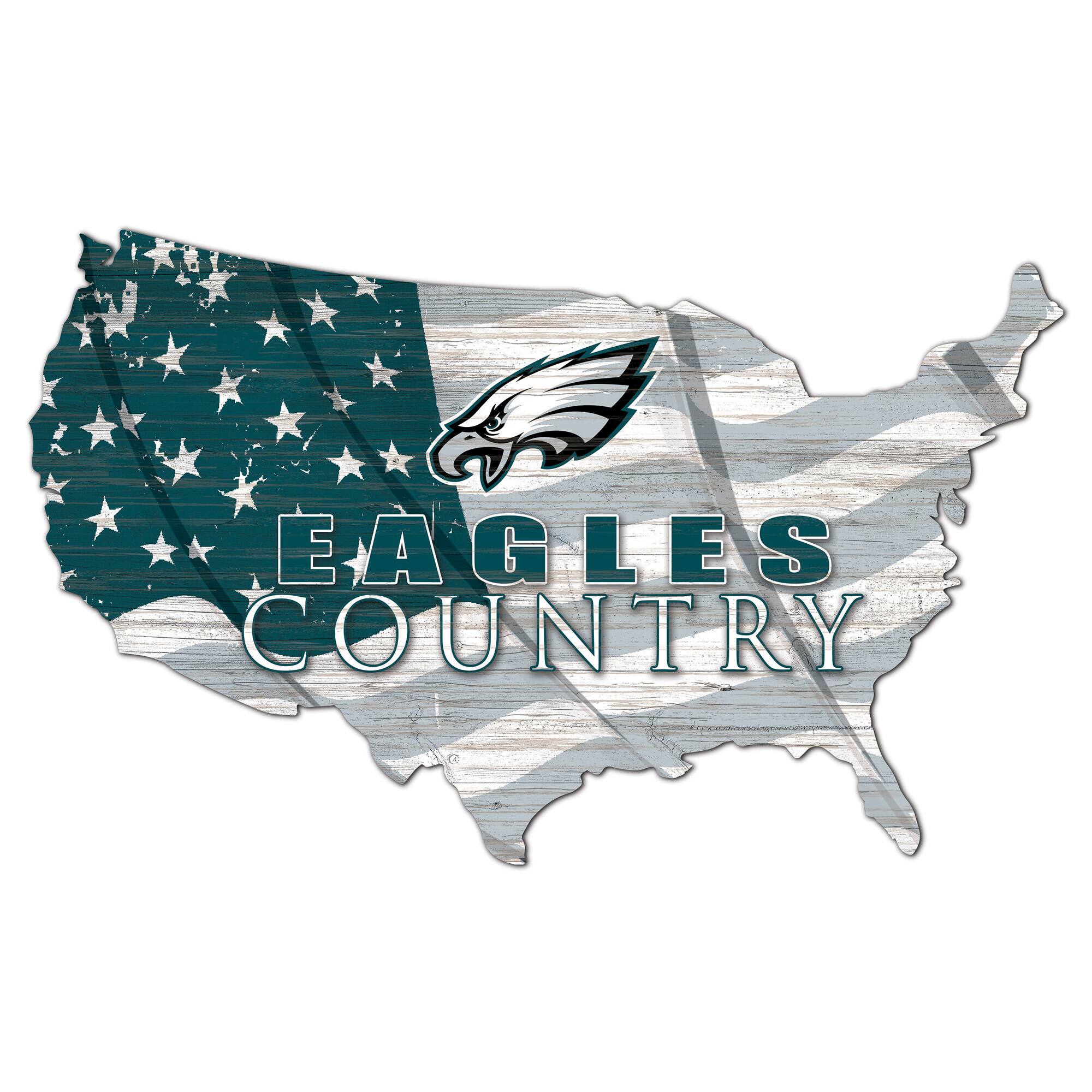 Philadelphia Eagles USA Flag Cutout Sign