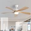 Front. Sofucor - Sofucor 52" Smart Ceiling Fan Outdoor Ceiling Fans with Lights and Remote Works with Alexa/Google/App for Bedroom Patio - White Light Brown.