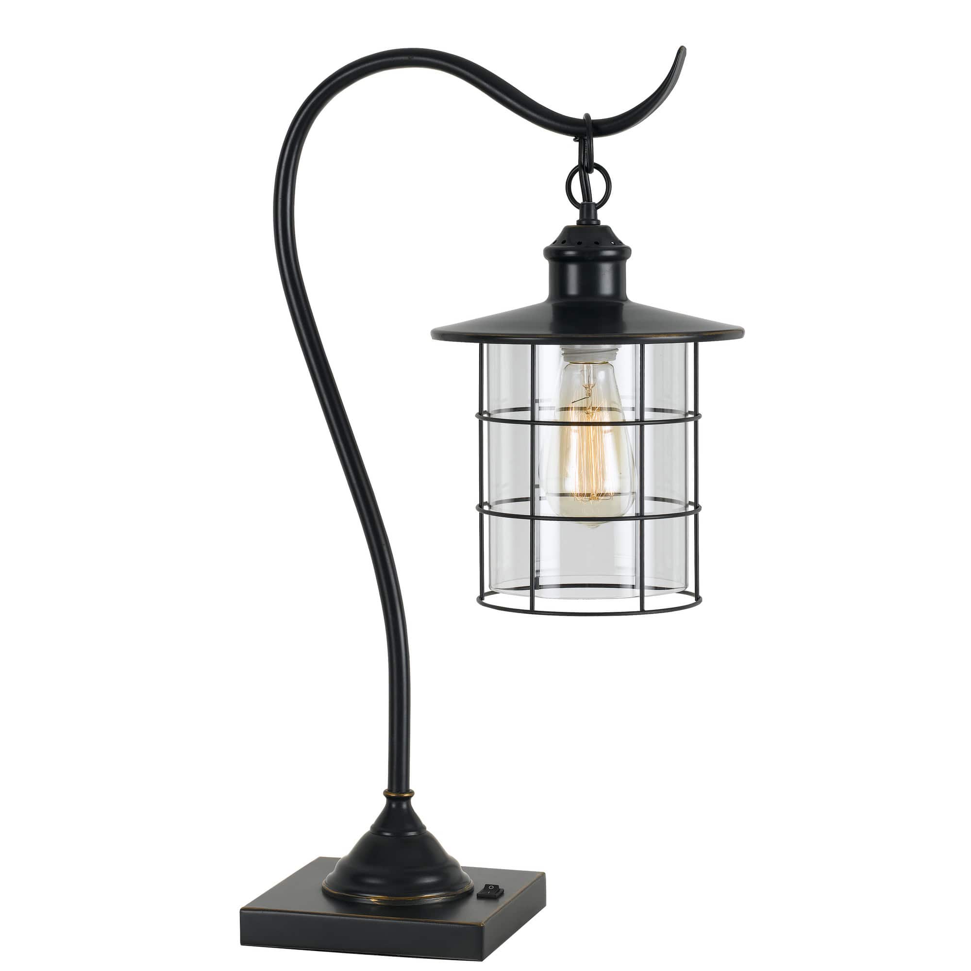 Manhattan Lane - 25 Inch Metal Downbridge Design Desk Lamp with Caged Shade - Bronze