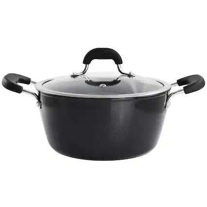 Front. Gibson - Kenmore Arlington 4.5 Quart Dutch Oven with Lid in Black - Black.