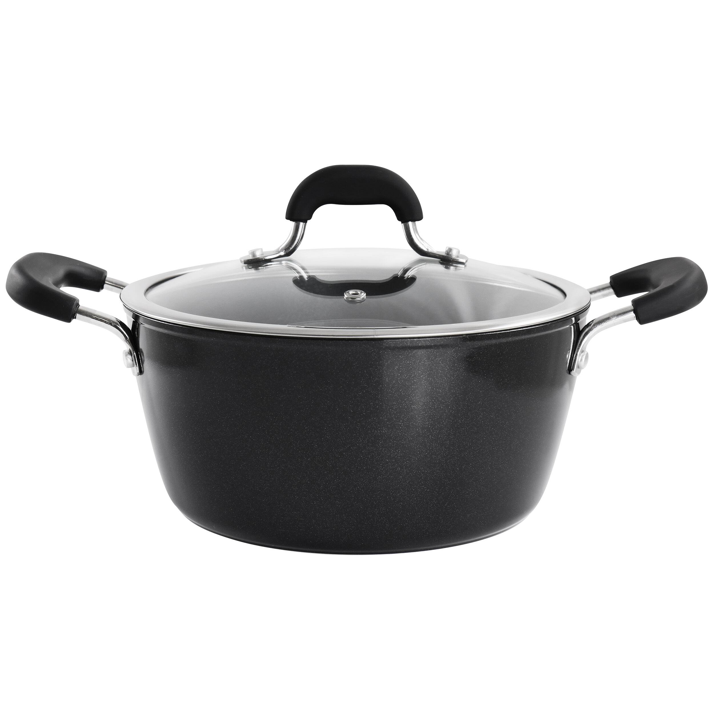Front. Gibson - Kenmore Arlington 4.5 Quart Dutch Oven with Lid in Black - Black.
