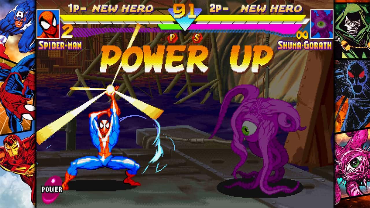 1p- NEW HERO 91 2p- NEW HERO 2 P S SPIDER-MAN SHUMA-GORATH POWER UP